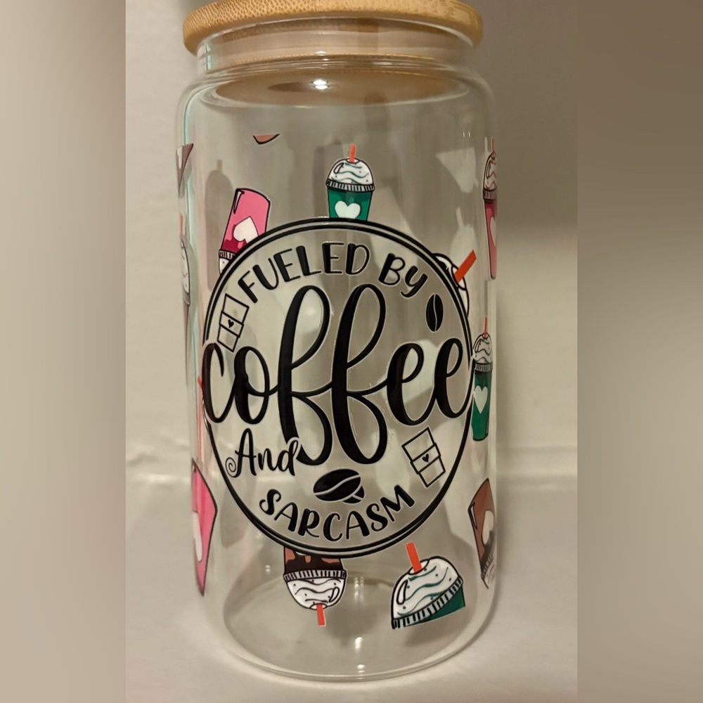 Fueled by Coffee glass cup